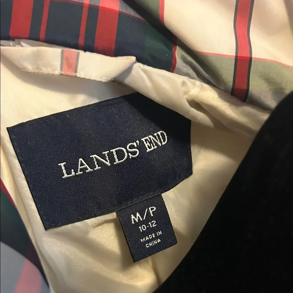 Lands' End Multicolor Plaid Vest M/P 10-12 E - Picture 2 of 6